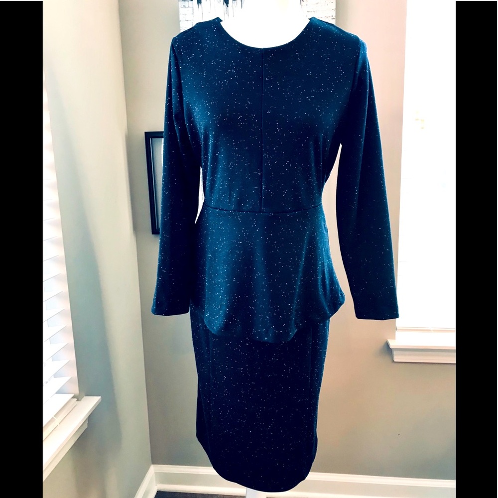 Ann Taylor Navy/White Tiny Dot Top & Skirt Combo!